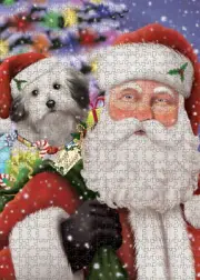 Christmas Bolognese Dog Photo Jigsaw Interlocking 200 Pcs. Puzzle