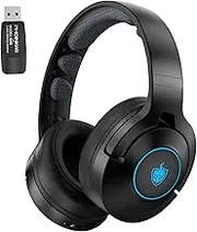 YOTMS Gaming Headset Wireless Gaming Headset, 2.4GHz Dongle for PS4/PS5/PC, 7.1 Stereo, Removable Microphone with Noise Cancellation, 12+ Hours Battery Life, Wireless Use
