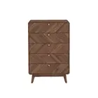 Somi Wooden Chest Of 5-Drawers Tallboy Storage Cabinet Walnut
