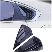MUXEE 2PCS Print Rear Side Window Louvers Air Vent Scoop Shades Cover Blinds Trim for Kia Forte 2019 2020 2021 2022 2023 2024 - ABS Carbon Fiber Sport Interior Accessories
