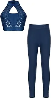 [iEFiEL] Gymnastic Outfits for Girls Hip Hop Jazz Dance Set Practice Clothes Activewear for Figure Skating