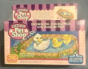 Littlest Pet Shop Swimming Ducklings With Pondside Nest 1994 New In Box