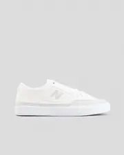 [New Balance] New Balance Women's 417 Low Franky Villani Shoes in White/Light Grey Suede/Canvas 4 White/Light Grey Suede/Canvas