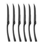 Steak Knife Set Slicer Meat Vegetable Cutlery Dinnerware Stainless Steel Black S