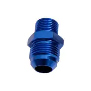 Aeroflow Metric To Male Flare Adapter M22 x 1.5mm to -8 Blue Finish