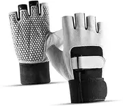 DECOMELODY 1 Pair Fitness Gloves for Men Women Slip Half Finger Weightlifting Gloves Grey Breathable Comfortable Shockproof Design for Dumbbell Training Sports Activities