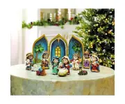 MOMENTS IN TIME Baby Nativity Set with Creche, 12 Pieces, Resin, (11.2" H x 1...