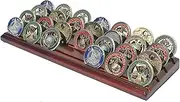 Military Challenge Display Coin Holder Stand Walnut Finish CN7