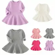 Baby Girl Dress Princess Party Pageant Dresses Long Sleeve Kids Clothes Toddler