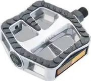 QBP Pedal Aluminium Body, Non-Slip Surface with Reflector, 9/16 Inches - Extra Large Surface 109x100x28cm Silver"