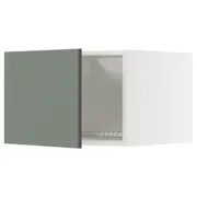 METOD top cabinet for fridge/freezer, white/Nickebo matt grey-green, 60x60x40 cm