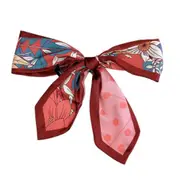 2PCS Skinny Scarf Print Women Narrow Silk Scarf Small Handle Bag Ribbons Female Head Scarves Wrap For Lady
