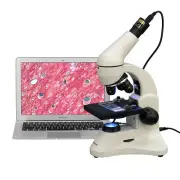 AmScope 40X-1000X Metal Frame Microscope + 3MP Camera Dual Lights + Glass Lens