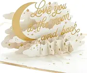 Hallmark Signature Paper Wonder Mother's Day Pop Up Card (Love You to the Moon and Back) for Anniversary, Romantic Birthday, Everyday Love