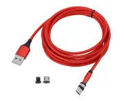 3 In 1 Rotate Charging Cable Micro Usb Fast Charger For Mobile Phone 2M