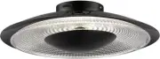 Studio M SM81860 Prismatic 16"W LED Flush Mount Ceiling Fixture - Black / Clear