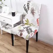 Yellow Leaf Fabric Polyester Spandex Stretch Washable Dining Chair Slip cover