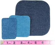 Iron-On Patch Repair Kit 12/Pkg Assorted Denim