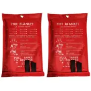 2PCS Emergency Fire Blanket, Fire Blanket, Fire Suppression Blanket for9365