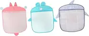Abaodam 3Pcs Bath Storage Bags Quick Drying Mesh Organizer for Wall Hanging Bath Holder and Grey with Strong Suckers for Easy Use