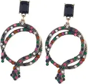Yardenfun Snake Earrings for Women Elegant Zircon Ear Drop Fashionable Long Ear Dangler Perfect for Evening and Party