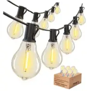 200FT LED Outdoor String Lights with 100+5 Shatterproof Bulbs 200 FT Black