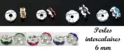Lot Of 20 Beads Interlayers Rhinestone 6 MM Choice of Colors Jewelry Creation