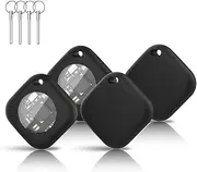 BuLuHAHA Air Tag, Key Finder Works with Apple Find My (iOS Only), Bluetooth Tracker, Replaceable Battery, Waterproof, Airtag for Keys, Bags, Luggage & Pets. (Black,4 Pack)