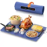Electric Warming Mat for Food, Roll-Up Silicone Heating Pad with 7 Adjustable...