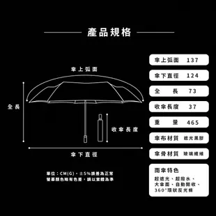 【TDN】超大傘面 英爵反光黑膠自動開收傘 (超撥水防曬降溫自動折傘 雙人傘親子傘B6115K) (5.3折)