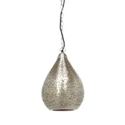 Aquarius Small 1 Light Perforated Teardrop Pendant Nickel - ZAF10225NI