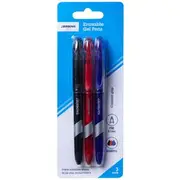 J.Burrows Erasable Gel Pens 0.7mm Assorted 3 Pack
