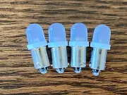 4 New White FROSTED Bayonet LED Lamp Light Bulbs 6v 6.3v 8v #47 #44 #1847