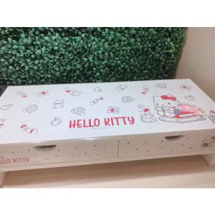 ♥小公主日本精品♥ HelloKitty 白色日本電腦架KITTY 螢幕桌上置物櫃 收納架抽屜式萬用架~8