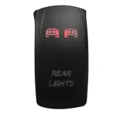 DragonFire Racing Red Laser-Etched Dual LED Switch - Rear Light On/Off - 521392