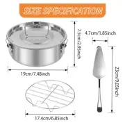 Stainless Steel Flan Pan with Lid 1.5QT Flan Maker with Handle 7.5×7.5×3 jecop