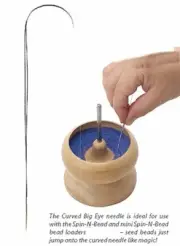 Needle, 2 Big Eye Curved Flexible Beading For Stringing & Spin-n-Bead Machines