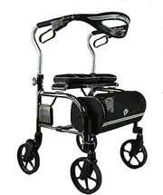 Evolution Trillium Lightweight Medical Walker Rollator with Seat and Brakes