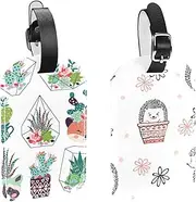[WOSHJIUK] Luggage Tags,2 Pack Labels Suitcase Tags,Floral Animal,Luggage Tags Privacy Protection Travel Bag Tag