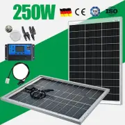 12V 250W Fixed Solar Panel Kit Bifacial 25% Cell Efficiency for RV Van Boat Home