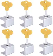 NUOBESTY 6Pcs Safety Door Lock Aluminum Alloy Window and Cabinet Locks Theft Sliding Sash Easy Installation for Protection Silver