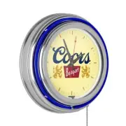 Unbranded Wall Clocks 3"X14.5"X3" Coors Banquet Blue Logo Lighted Analog Neon