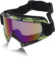 X AUTOHAUX Motorcycle Riding Goggles PC TPU Cycling Sunglasses Blue Purple Lens Green Black Frame