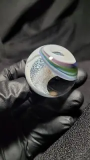 Marble #332 by Ryan Whitmore Contemporary Borosilicate Glass Marble 1.47 inch