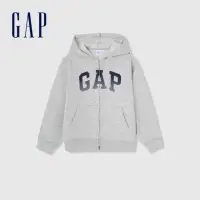 在飛比找momo購物網優惠-【GAP】男童裝 Logo連帽外套-灰色(429331)