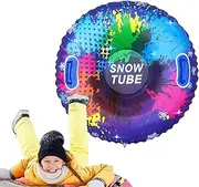 Inflatable Sledge Tube – Inflatable Snowboard, Colourful Snow Tubes for Sledging with Handles | Comfortable Inflatable Sledge, Anti-Tip Design for Heavy Loads, for Sledding Activities