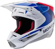 Alpinestars SM5 Honda Motocross Helmet, white-red-blue, Size M for Men White Red Blue