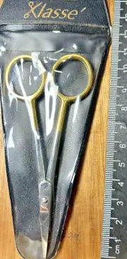 Klasse Long Reach Embroidery Scissors, 100mm, 4", Gold Plated Handles