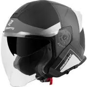 H586 City-B Black Grey White Jet Helmet
