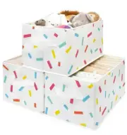 Set of 3 StorageWorks Large Foldable Storage Baskets NEW